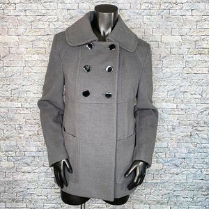 Style and Co. Double Breasted Pea Coat Size Small Button Down Gray Pocket